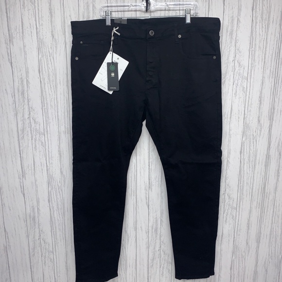 Mens Size 40x32 G-Star Raw 3301 Slim Pitch Black Jeans NWT - Picture 4 of 8